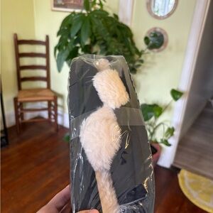 Black and Cream Fuzzy House Slippers